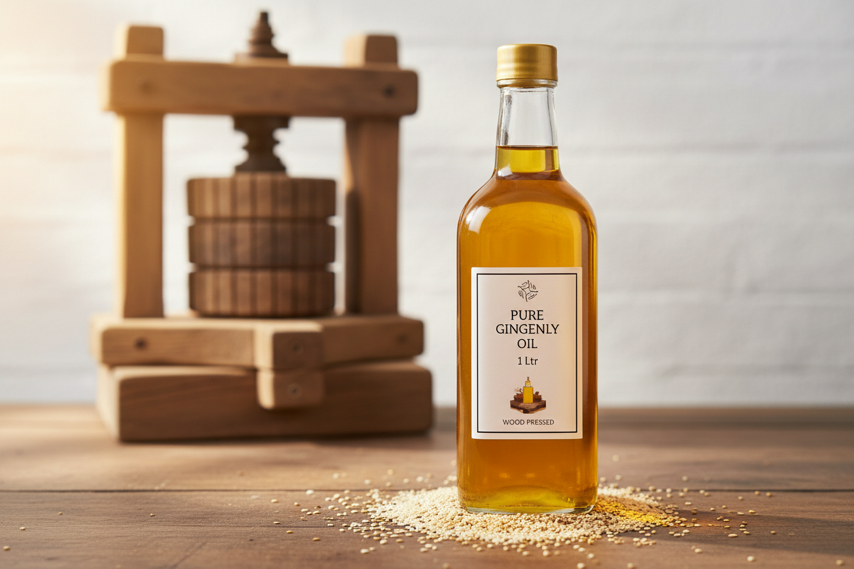 pure gingly oil 1ltr wood pressed with wood pressed mashine